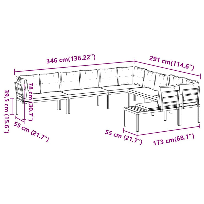 6 Piece Garden Sofa Set with Cushions Black Powder-coated Steel Payday Deals