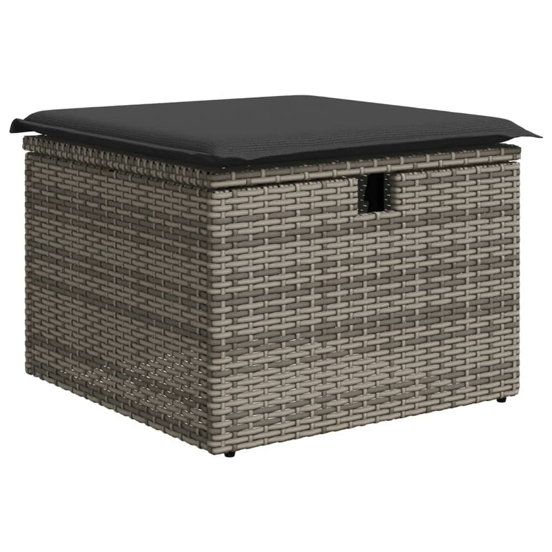 6 Piece Garden Sofa Set with Cushions Grey Poly Rattan Payday Deals