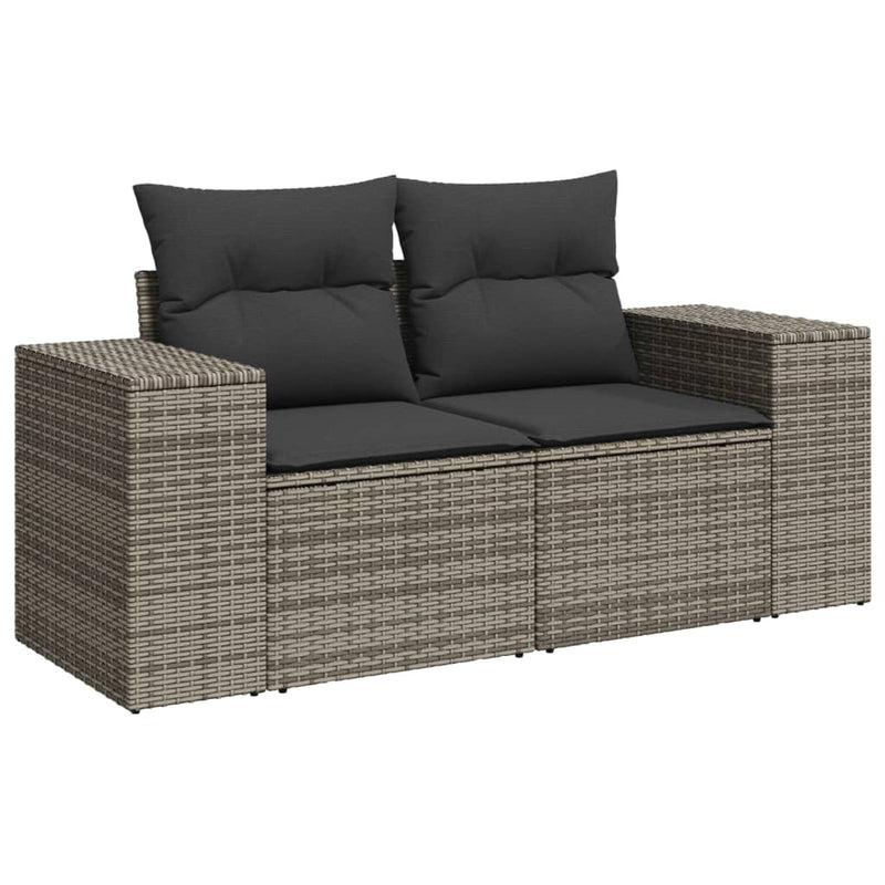 6 Piece Garden Sofa Set with Cushions Grey Poly Rattan Payday Deals