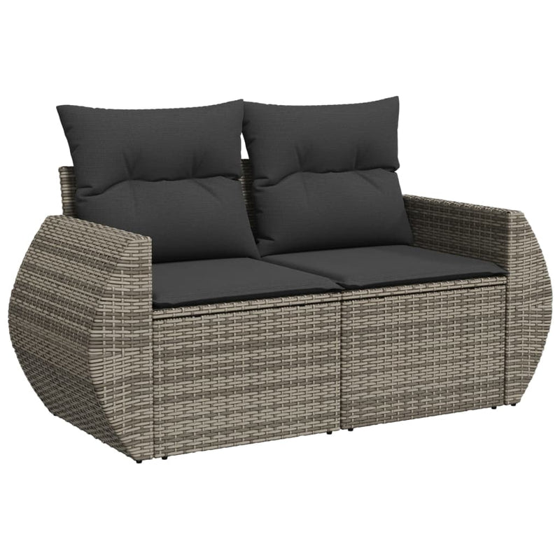 6 Piece Garden Sofa Set with Cushions Grey Poly Rattan Payday Deals