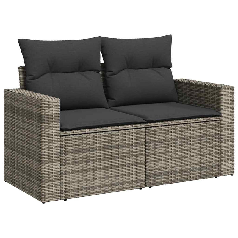 6 Piece Garden Sofa Set with Cushions Grey Poly Rattan Payday Deals