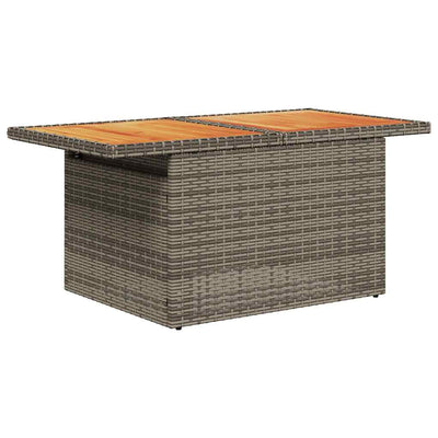 6 Piece Garden Sofa Set with Cushions Grey Poly Rattan Acacia Payday Deals