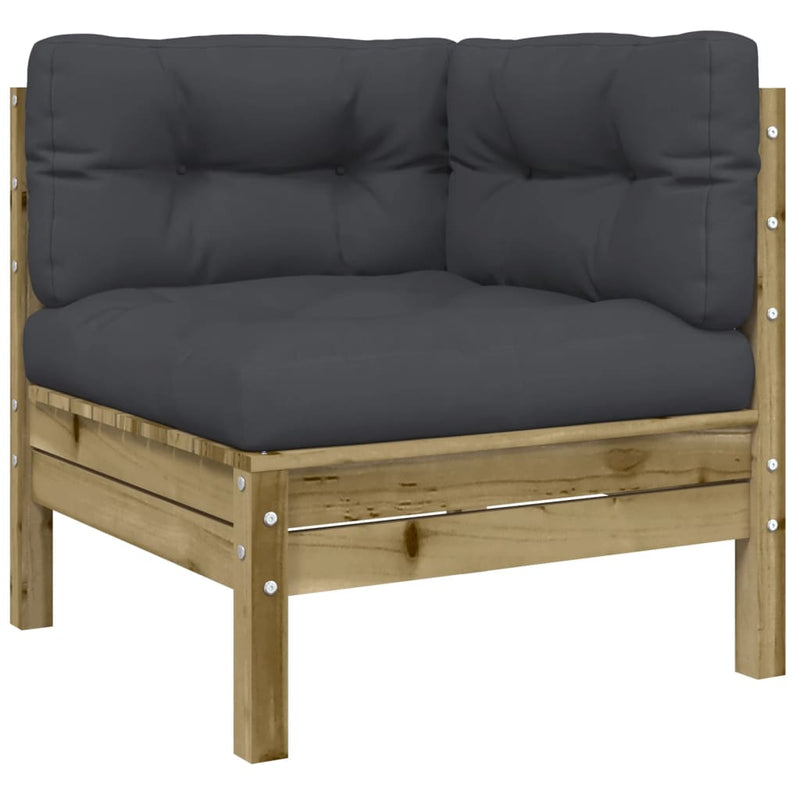 6 Piece Garden Sofa Set with Cushions Impregnated Wood Pine Payday Deals
