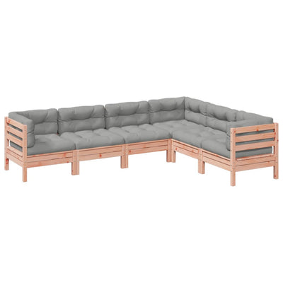 6 Piece Garden Sofa Set with Cushions Solid Wood Douglas Fir Payday Deals