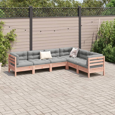 6 Piece Garden Sofa Set with Cushions Solid Wood Douglas Fir Payday Deals