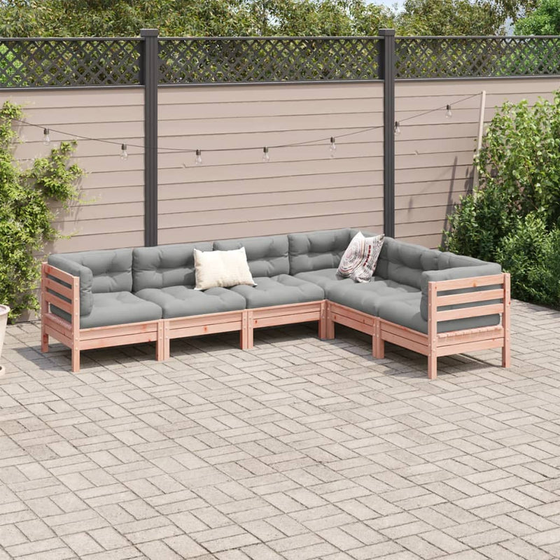6 Piece Garden Sofa Set with Cushions Solid Wood Douglas Fir Payday Deals