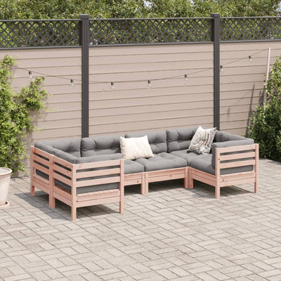 6 Piece Garden Sofa Set with Cushions Solid Wood Douglas Fir Payday Deals