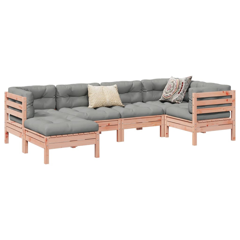 6 Piece Garden Sofa Set with Cushions Solid Wood Douglas Fir Payday Deals