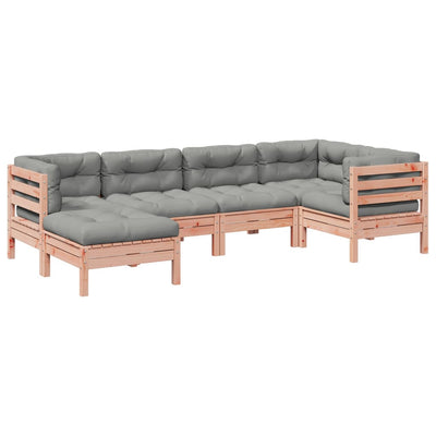 6 Piece Garden Sofa Set with Cushions Solid Wood Douglas Fir Payday Deals