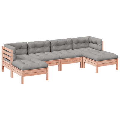 6 Piece Garden Sofa Set with Cushions Solid Wood Douglas Fir Payday Deals