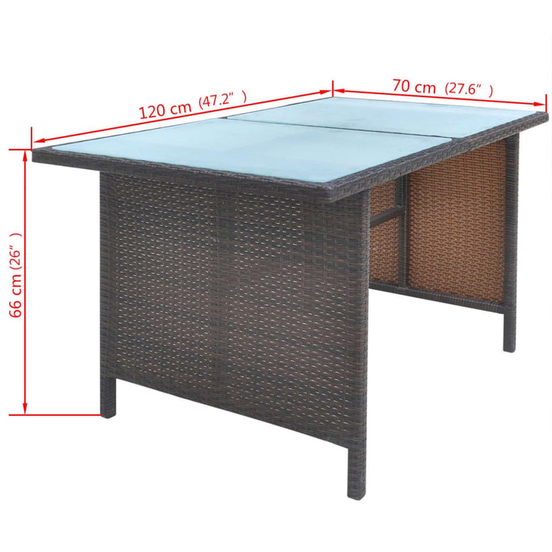 6 Piece Outdoor Dining Set with Cushions Poly Rattan Brown Payday Deals
