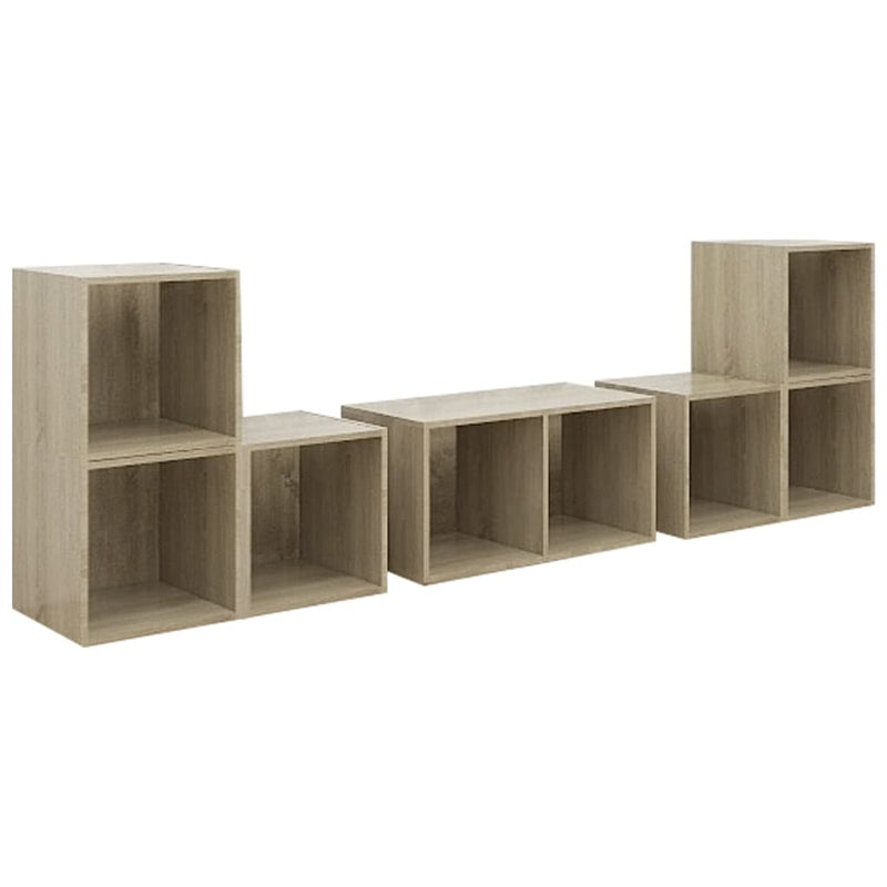 6 Piece TV Cabinet Set Sonoma Oak Engineered Wood Payday Deals