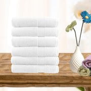 6 piece ultra light cotton hand towel set in white Payday Deals