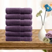 6 piece ultra light cotton hand towels in aubergine Payday Deals