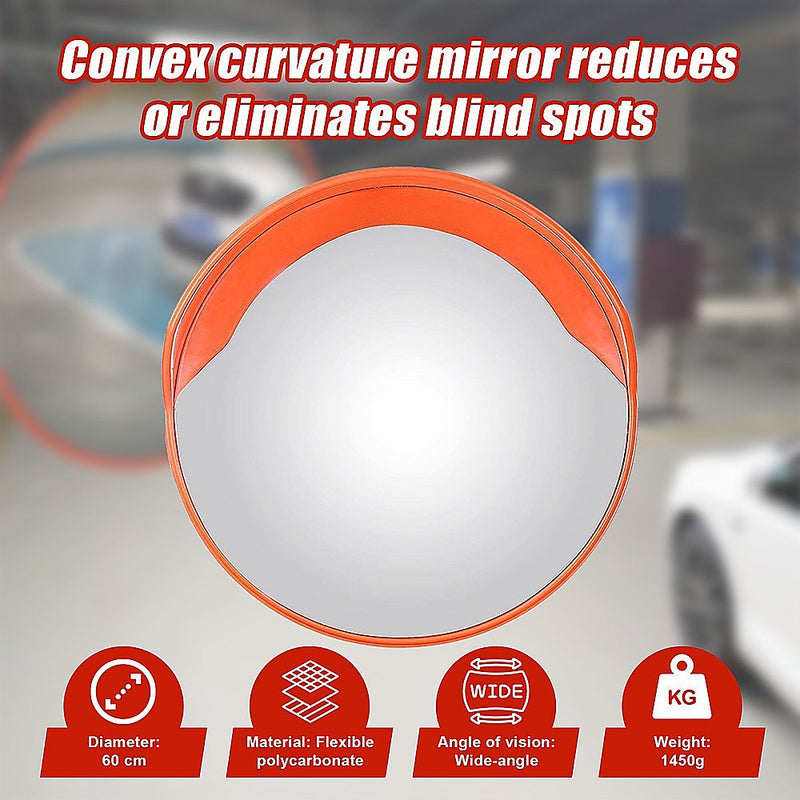 60cm Round Convex Mirror Blind Spot Safety Traffic Driveway Shop Wide Angle Payday Deals
