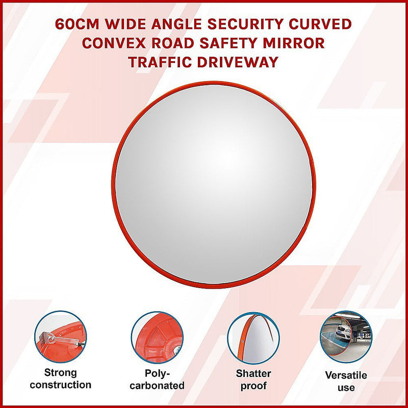 60cm Wide Angle Security Curved Convex Road Safety Mirror Traffic Driveway Payday Deals