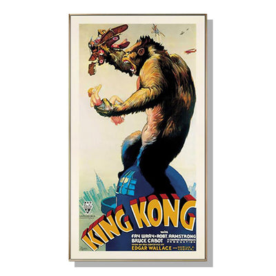 60cmx120cm King Kong 1933 Gold Frame Canvas Wall Art
