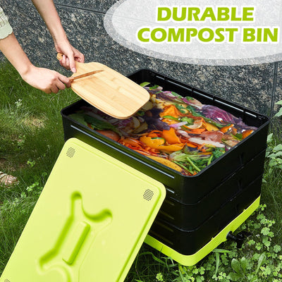 60L Large Worm Farm 3 Trays Worm Composter Bins Composting System Worm Tea Payday Deals