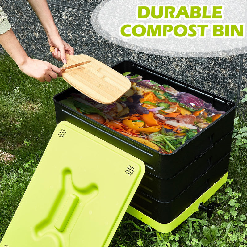 60L Large Worm Farm 3 Trays Worm Composter Bins Composting System Worm Tea Payday Deals