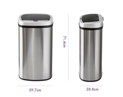 60L Stainless Steel Motion Sensor Rubbish Bin Payday Deals