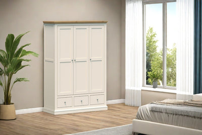 Hannah Wardrobe French Provincial 3 Door 3 Drawer Wardrobe