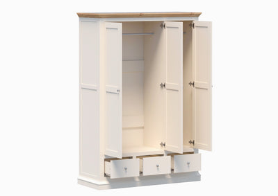 Hannah Wardrobe French Provincial 3 Door 3 Drawer Wardrobe