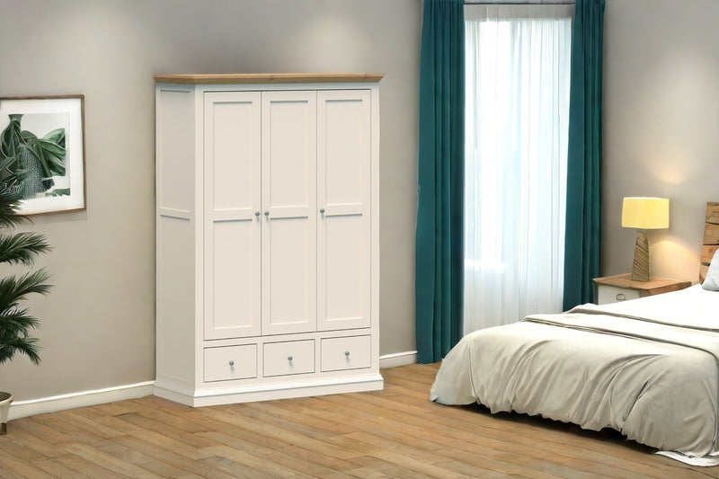 Hannah Wardrobe French Provincial 3 Door 3 Drawer Wardrobe