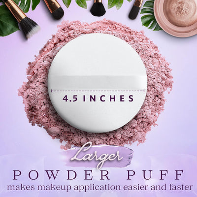 4.5" Jumbo Extra Large Powder Puff 100% Pure Cotton Soft Fluffy Washable For Makeup 