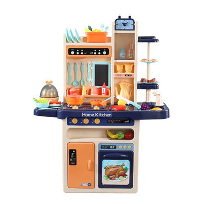 65pcs 93cm Children Kitchen Kitchenware Play Toy Simulation Steam Spray Cooking Set Cookware Tableware Gift Blue Color Payday Deals