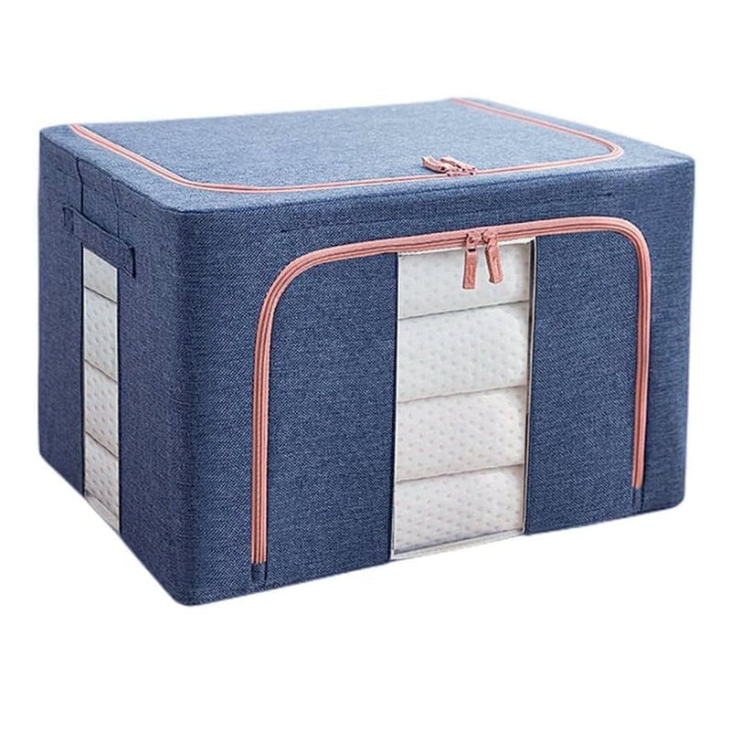 66L Cloth Storage Box Closet Organizer Storage Bags Clothes Storage Bags Wardrobe Organizer Idea Grey Blue Payday Deals