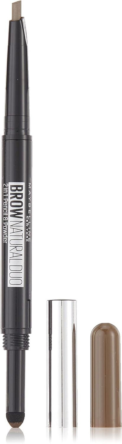 Maybelline New York Natural Eye Brow Duo 2 in 1 Pencil & Powder - Deep Brown