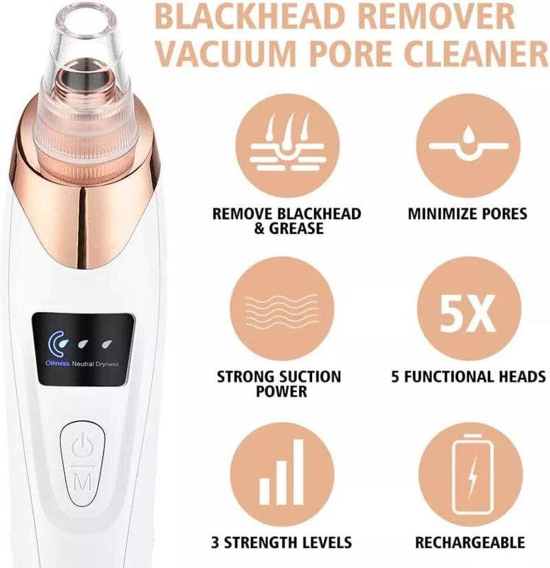 Electric Blackhead Remover Vacuum Acne Cleaner Black Spots Removal Facial Deep Cleansing Pore Cleaner Machine Skin Care Tools