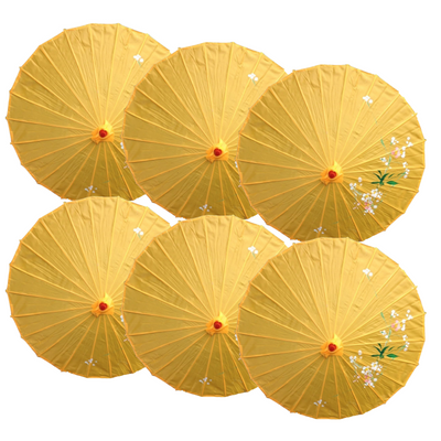 6x PARASOL UMBRELLA Chinese Japanese Bamboo Flower Pattern 80cm Large BULK