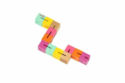 6pcs MAJIGG Twisty and Lock Wooden Blocks Mini Puzzle Sensory Toy