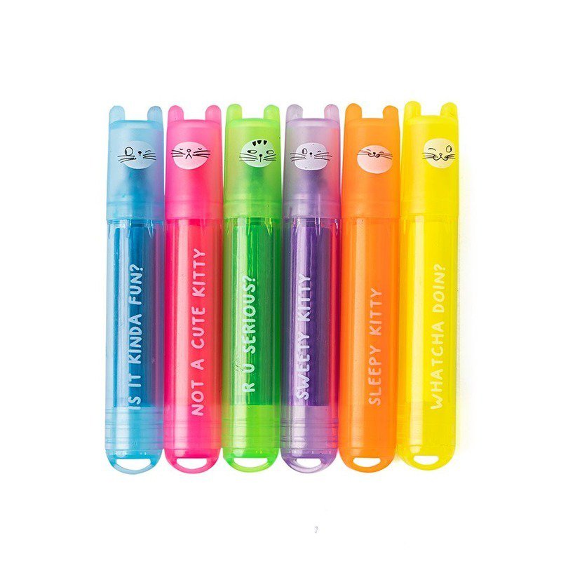 6pcs So Many Cats Cute Scented Mini Highlighter Pens Payday Deals