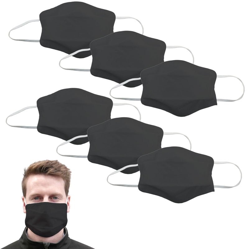 6x 3x Tigerplast Fabric Face Mask Washable Reusable Mask Protect Anti-Microbial Mouth Cover - Black Payday Deals