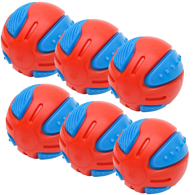 6x Dog Squeaky Ball Fun Training Indestructible Tooth Cleaning Puppy 8cm Payday Deals