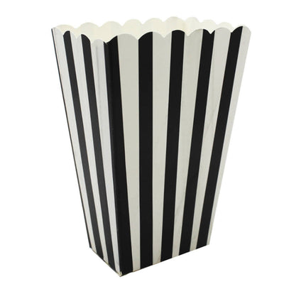 6x POPCORN BOXES Wedding Party Favour Lolly Box Retro Cinema Pop Corn - Black Payday Deals