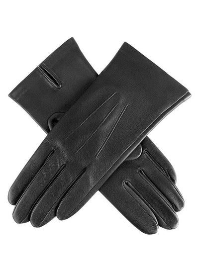 Dents Womens Three Point Leather Gloves in Black