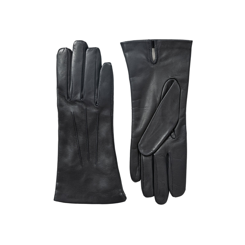 Dents Womens Silk-Lined Leather Gloves in Black - 6H