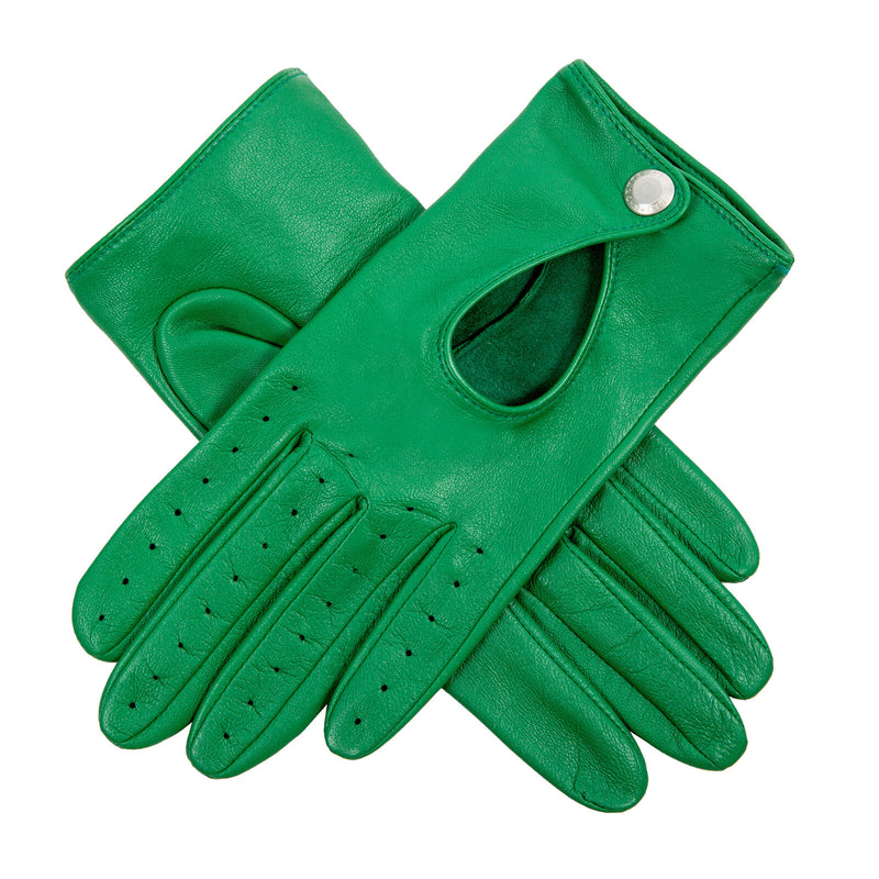 Dents Womenss Leather Driving Gloves in Emerald - 6.5