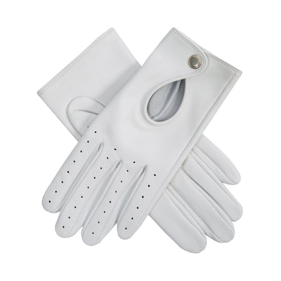 Dents Women' Leather Driving Gloves in Pearl - 7H