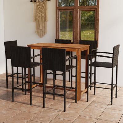 7 Piece Garden Bar Set Brown Payday Deals