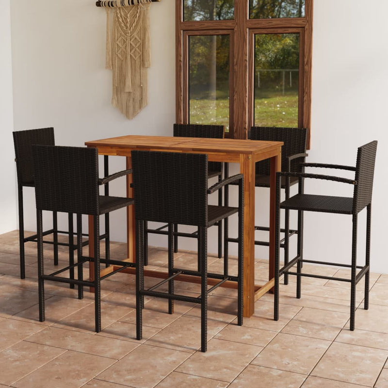 7 Piece Garden Bar Set Brown Payday Deals