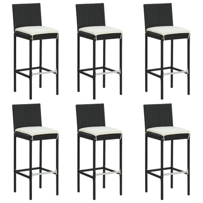 7 Piece Garden Bar Set with Cushions Black Payday Deals