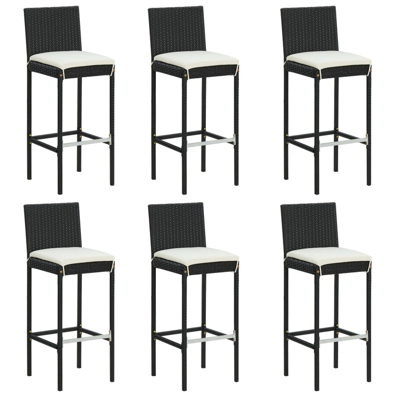 7 Piece Garden Bar Set with Cushions Black Payday Deals