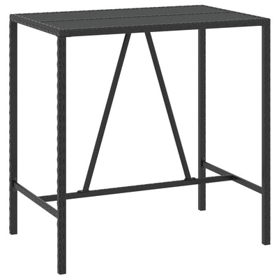 7 Piece Garden Bar Set with Cushions Black Poly Rattan Payday Deals