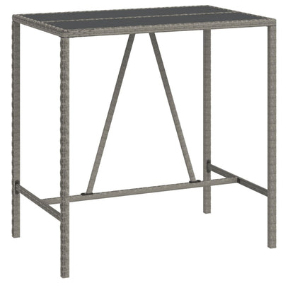 7 Piece Garden Bar Set with Cushions Grey Poly Rattan Payday Deals