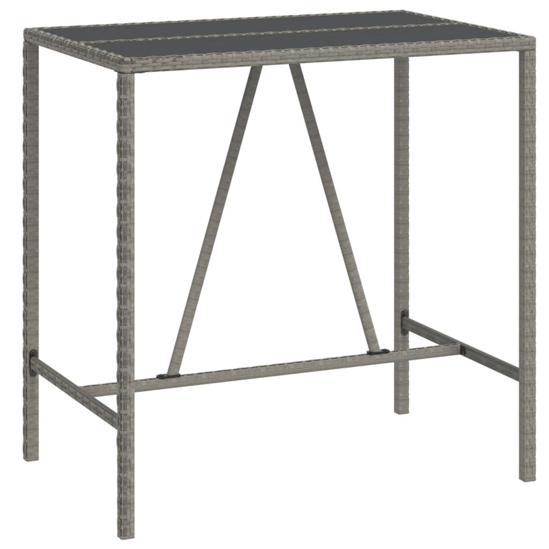 7 Piece Garden Bar Set with Cushions Grey Poly Rattan Payday Deals
