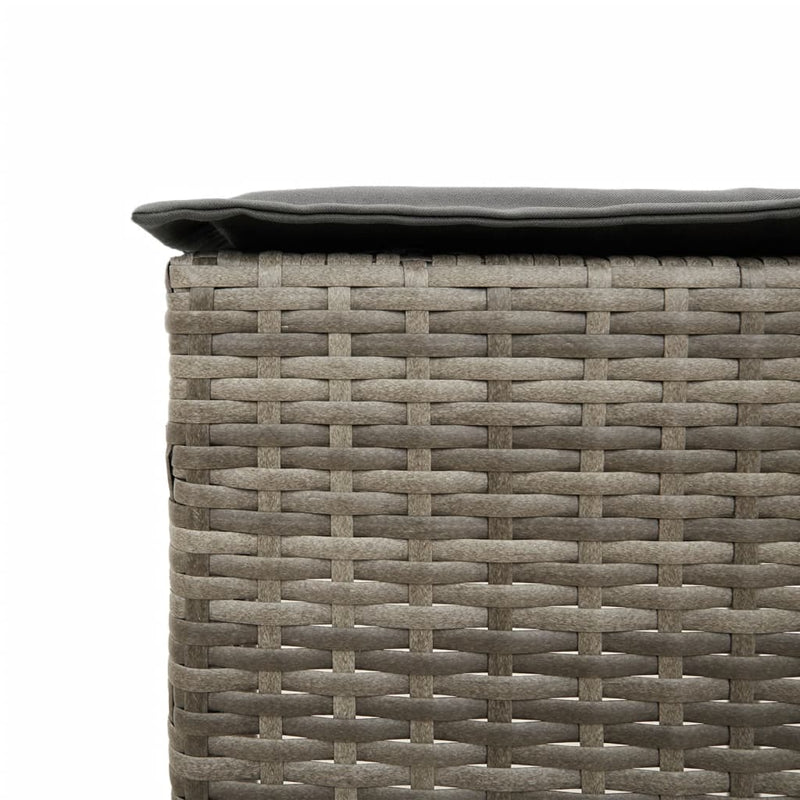 7 Piece Garden Bar Set with Cushions Grey Poly Rattan Payday Deals